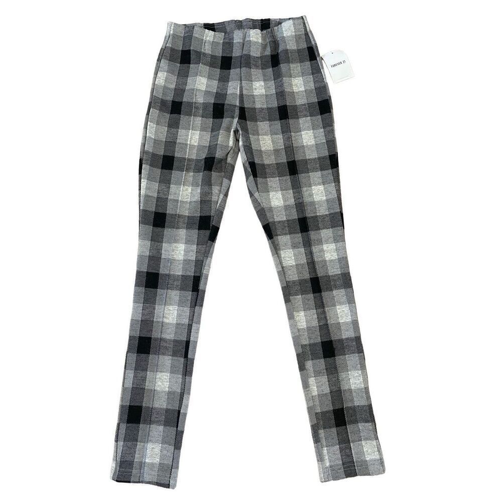 Nwt Forever 21 Plaid Ankle Leggings Pants Career Formal Workwear New With Tags